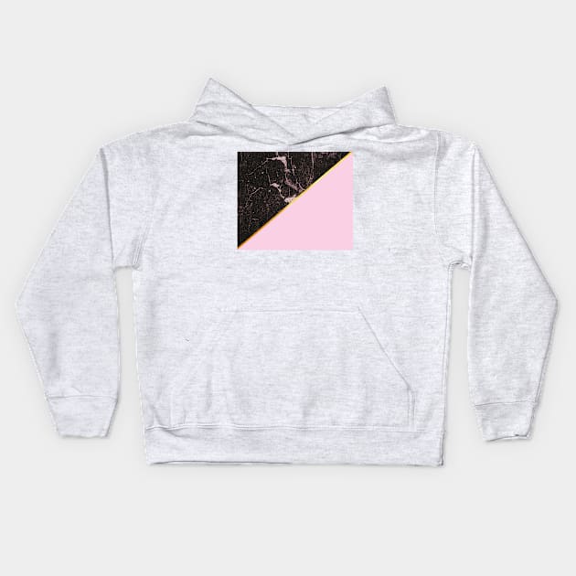 Pink and gold abstract, marble Kids Hoodie by ColorsHappiness